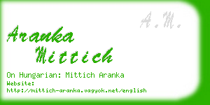 aranka mittich business card